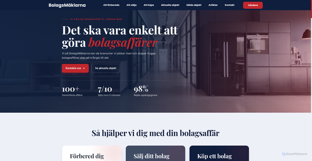 Security scan screenshot of https://bolagsmaklarna.se