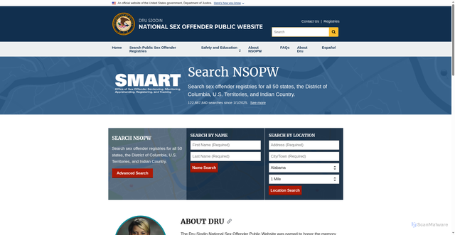 Security scan screenshot of https://nsopw.gov/
