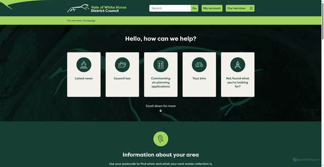 Security scan screenshot of https://www.whitehorsedc.gov.uk/