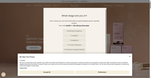 Security scan screenshot of https://perelelhealth.com