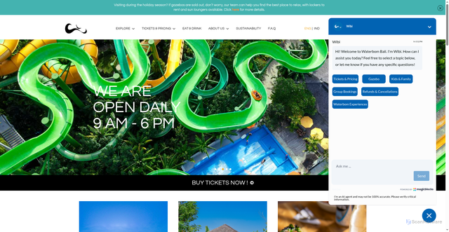 Security scan screenshot of https://www.waterbom-bali.com/
