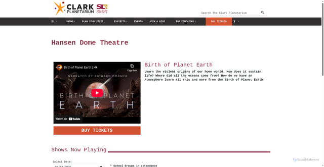 Security scan screenshot of https://www.saltlakecounty.gov/clark-planetarium/dome/