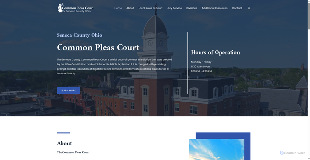 Security scan screenshot of https://senecaohcourts.gov/
