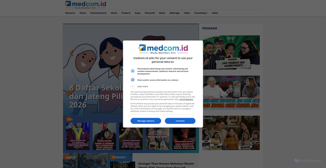 Security scan screenshot of https://medcom.id