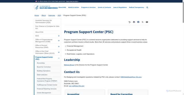 Security scan screenshot of https://www.hhs.gov/about/agencies/asa/psc/