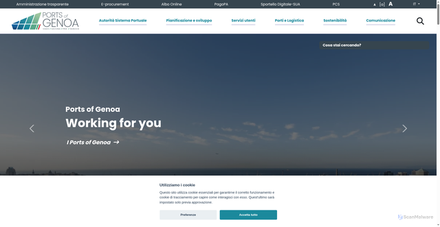 Security scan screenshot of https://www.portsofgenoa.com