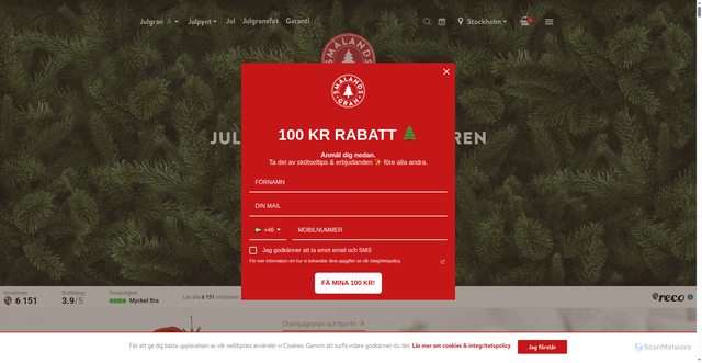 Security scan screenshot of https://smalandsgran.se