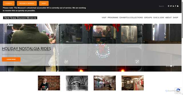 Security scan screenshot of https://www.nytransitmuseum.org/