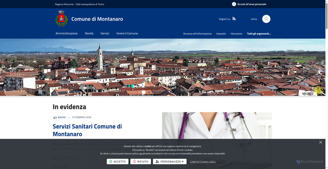 Security scan screenshot of https://www.comune.montanaro.to.it