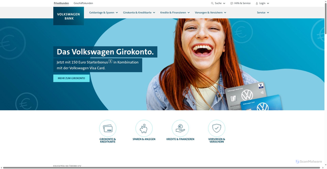 Security scan screenshot of https://volkswagenbank.de