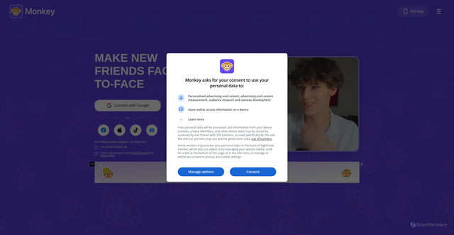 Security scan screenshot of https://www.monkey.app/