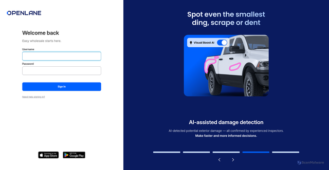 Security scan screenshot of https://app.openlane.com