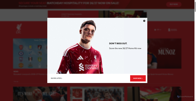 Security scan screenshot of https://www.liverpoolfc.com