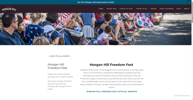 Security scan screenshot of https://visitmorganhill.org/event-calendar-detail/morgan-hill-freedom-fest