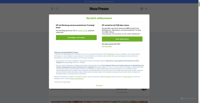 Security scan screenshot of https://neuepresse.de