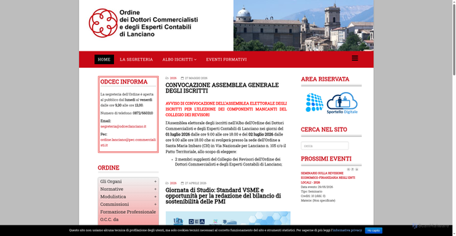 Security scan screenshot of https://www.odceclanciano.it/