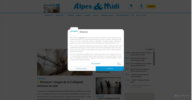 Security scan screenshot of https://alpes-et-midi.fr