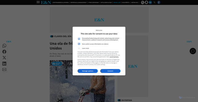 Security scan screenshot of https://www.revistaeyn.com/lasclavesdeldia/una-ola-de-frio-polar-congela-estados-unidos-HCEN1443477