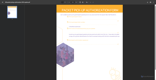 Security scan screenshot of https://pigworks.s3-us-east-2.amazonaws.com/QB-packet-pickup-authorization-2024%20update.pdf