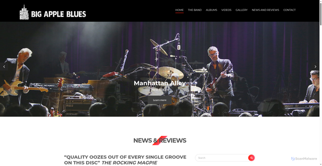 Security scan screenshot of https://bigappleblues.com/page/2/