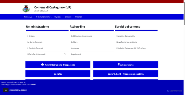 Security scan screenshot of https://www.comunedicastagnaro.it/hh/index.php?jvs=0&acc=1
