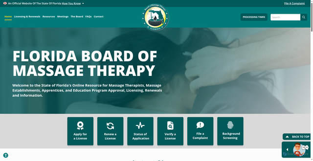 Security scan screenshot of https://floridasmassagetherapy.gov/