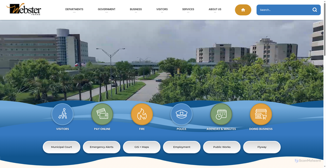 Security scan screenshot of https://webstertx.gov/