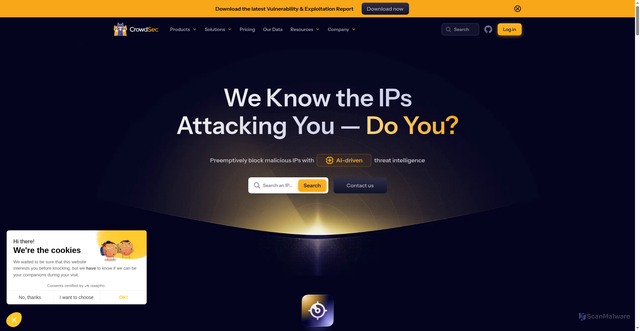 Security scan screenshot of https://crowdsec.net