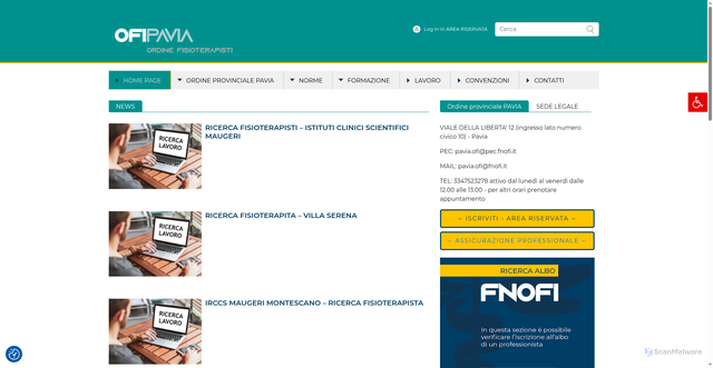 Security scan screenshot of https://www.fnofi.it/ofi-pavia/