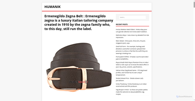 Security scan screenshot of https://nikmahus.pages.dev/post/ermenegildo-zegna-belt/