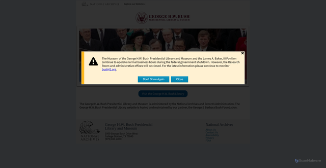 Security scan screenshot of https://bush41library.archives.gov/
