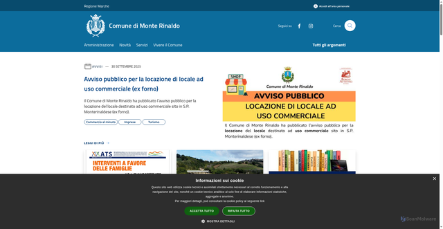 Security scan screenshot of https://www.comune.monterinaldo.fm.it/it