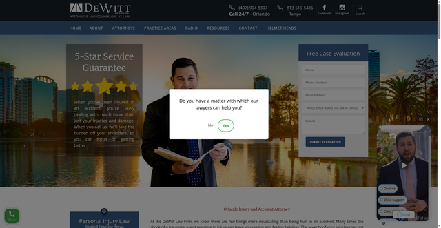 Security scan screenshot of https://dewittlaw.com/personal-injury/