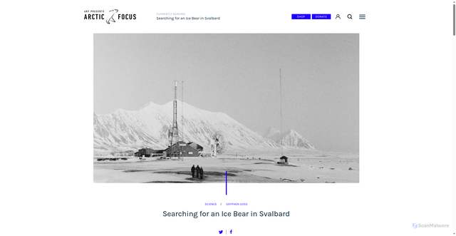 Security scan screenshot of https://www.arcticfocus.org/stories/searching-ice-bear-svalbard/?fbclid=IwAR1L2gssIkcFwNFSmsyWRhJeHvEe60EdTrjE-FSM_y1qkrvqRdb0A9QjjTo