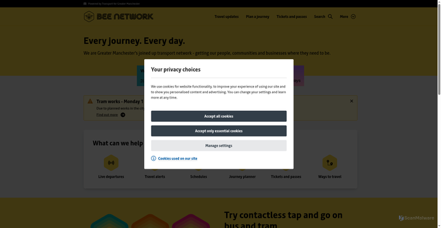 Security scan screenshot of http://www.tfgm.com