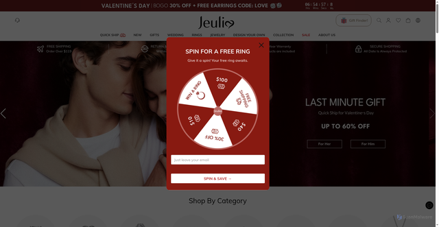 Security scan screenshot of https://www.jeulia.com