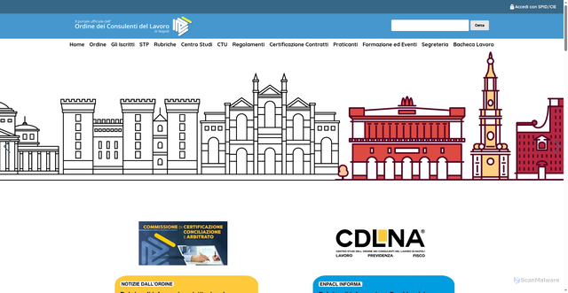 Security scan screenshot of https://www.ordinecdlna.it/