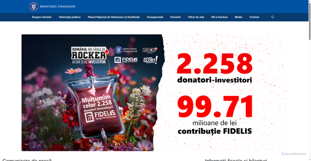 Security scan screenshot of https://mfinante.gov.ro