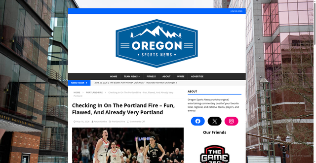 Security scan screenshot of https://oregonsportsnews.com/checking-in-on-the-portland-fire-fun-flawed-and-already-very-portland/