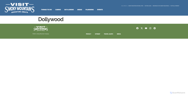 Security scan screenshot of https://www.smokymountains.co/dollywood/