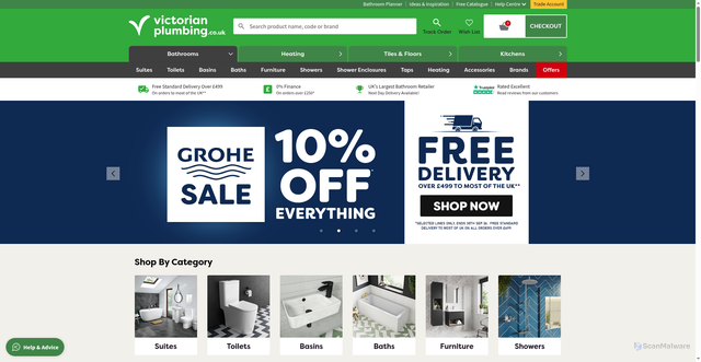 Security scan screenshot of https://victorianplumbing.co.uk
