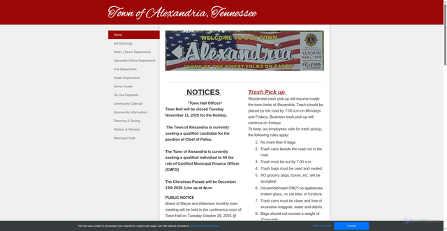 Security scan screenshot of https://alexandriatn.gov/index.html