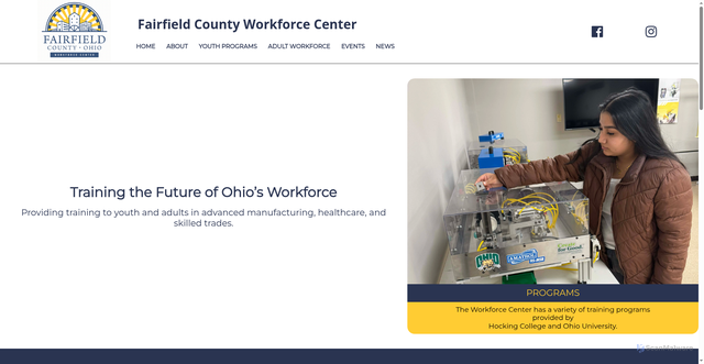 Security scan screenshot of https://www.fairfieldcountyohioworkforcecenter.gov/