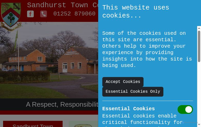 Security scan screenshot of http://www.sandhurst.gov.uk/