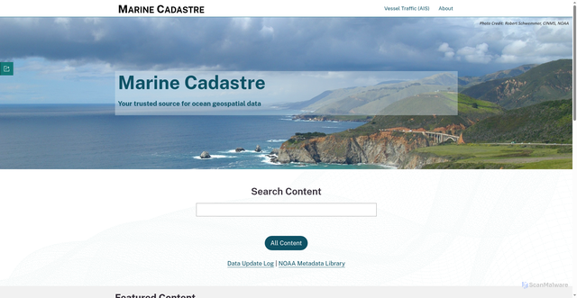 Security scan screenshot of https://hub.marinecadastre.gov