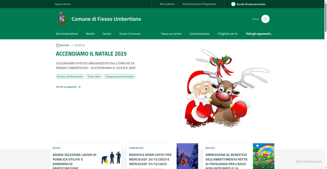 Security scan screenshot of https://www.comune.fiessoumbertiano.ro.it/