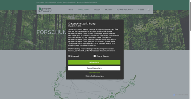 Security scan screenshot of http://www.kwf-online.de