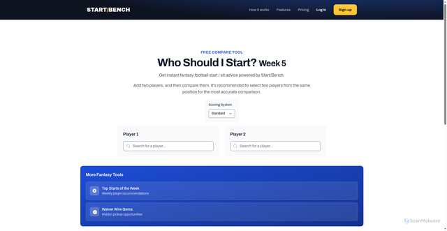 Security scan screenshot of https://startbench.com/start