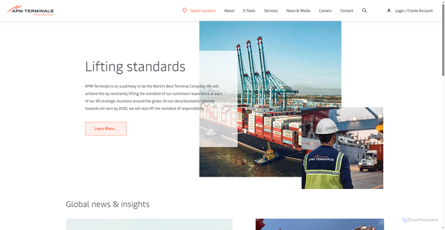 Security scan screenshot of https://apmterminals.com