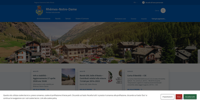 Security scan screenshot of https://www.comune.rhemes-notre-dame.ao.it